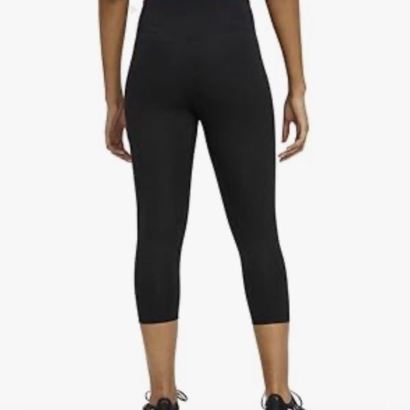 Nike Black Cropped Performance Leggings with White Swoosh - Picture 2 of 5